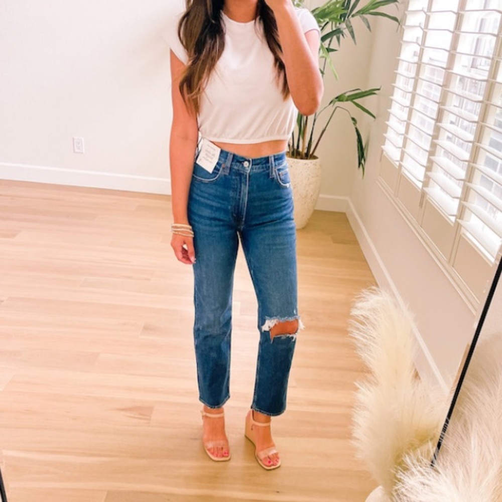 Abercrombie Ultra High Rise Destroyed Jean Curve Love
